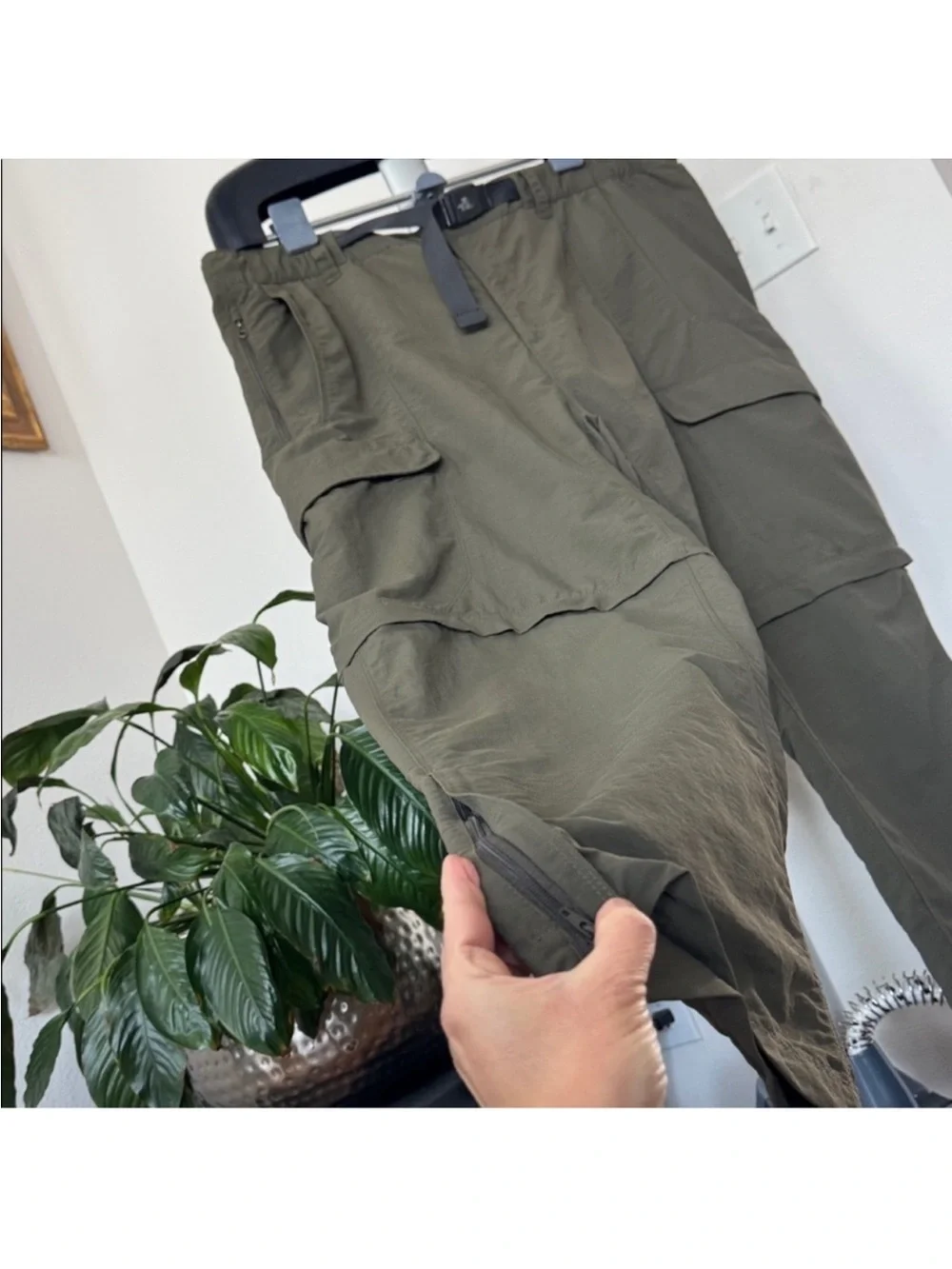 The North Face Men’s Cargo Convertible Belted Nylon Hiking Pants Sz XXL Green
